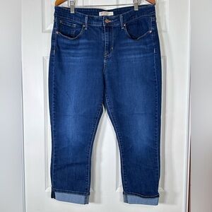 Levi Strauss Signature denim mid rise cuffed capri size 16